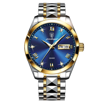 Montres de poignet en quartz en acier inoxydable avec épaisseur de boîtier 13 mm Longueur de bande 24 cm