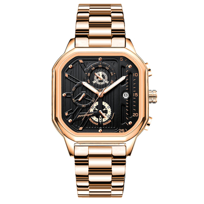 Montres de poignet en quartz en acier inoxydable conçues avec affichage du pointeur