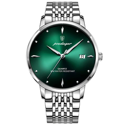135g Poids en acier inoxydable Montre de poignet au quartz avec affichage du pointeur