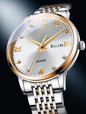 22 cm longueur de bande alliage quartz montre de poignet avec affichage de l'heure