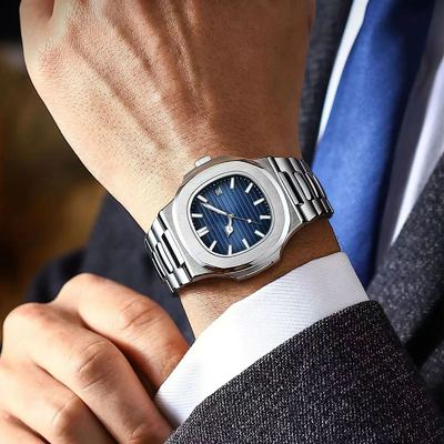 Montres à poignet à quartz métallique haute performance avec mouvement à quartz