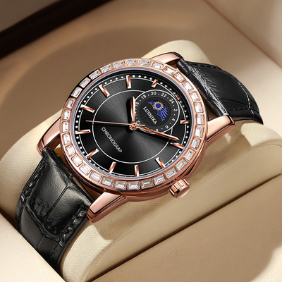 Montres à poignet en acier inoxydable à batterie au quartz avec cadran personnalisé et fermeture à boucle