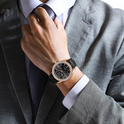 Montres à poignet en acier inoxydable à batterie au quartz avec cadran personnalisé et fermeture à boucle