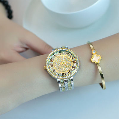 10bar Diamond Watch Womens argenté imperméable, PC21 or blanc Diamond Watch