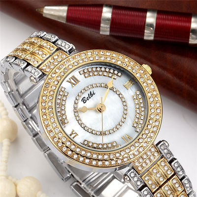 10bar Diamond Watch Womens argenté imperméable, PC21 or blanc Diamond Watch