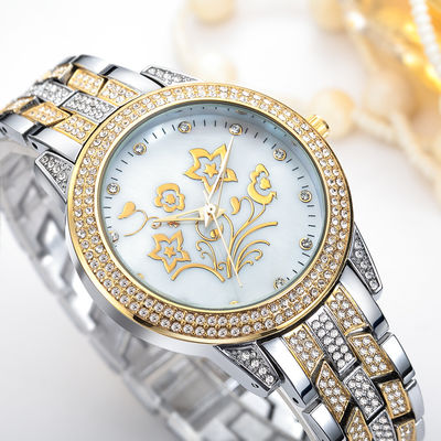 10bar Diamond Watch Womens argenté imperméable, PC21 or blanc Diamond Watch