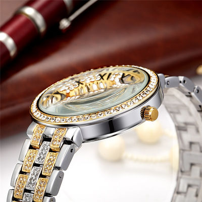 10bar Diamond Watch Womens argenté imperméable, PC21 or blanc Diamond Watch
