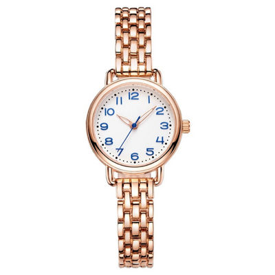 La montre-bracelet automatique 1ATM de dames d'ODM imperméabilisent avec la boucle de champignon