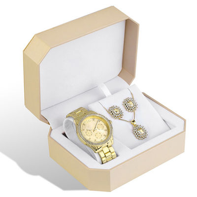 L'ensemble de cadeau de montre-bracelet d'ODM, cadeau de luxe de Tripiece place pour elle