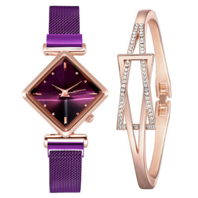 ODM imperméable Availbale d'ensemble de cadeau de montre et de bracelet de dames 3Bar