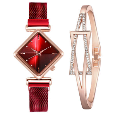 ODM imperméable Availbale d'ensemble de cadeau de montre et de bracelet de dames 3Bar