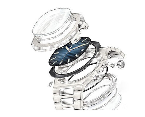 Montre-bracelet de quartz d'alliage de Laipute, montre minimaliste d'acier inoxydable de SS316L
