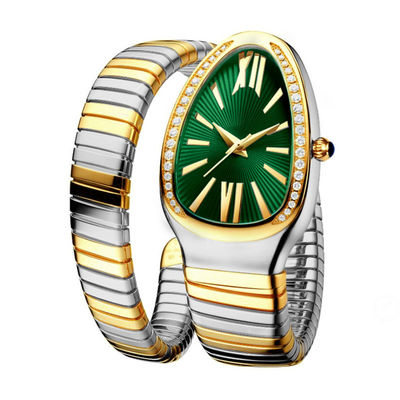 Serpentine Female Chain Wrist Watches, quartz Movt Diamond Watch véritable d'ODM