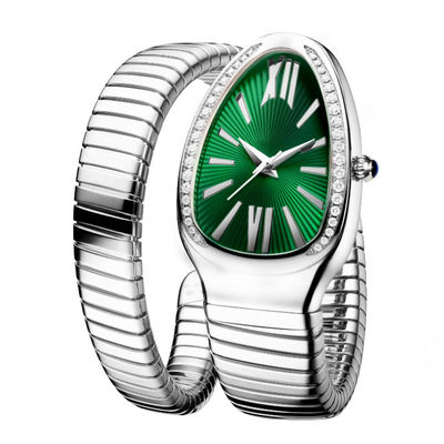 Serpentine Female Chain Wrist Watches, quartz Movt Diamond Watch véritable d'ODM