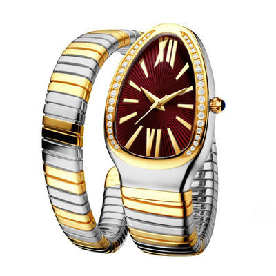 Serpentine Female Chain Wrist Watches, quartz Movt Diamond Watch véritable d'ODM
