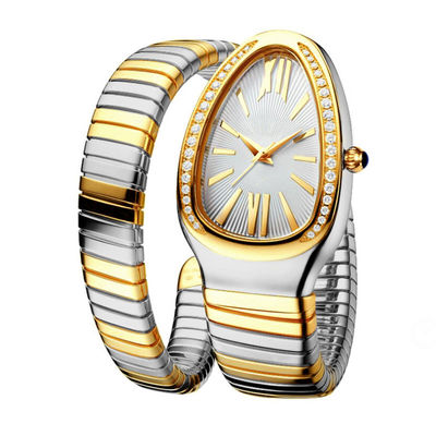Serpentine Female Chain Wrist Watches, quartz Movt Diamond Watch véritable d'ODM