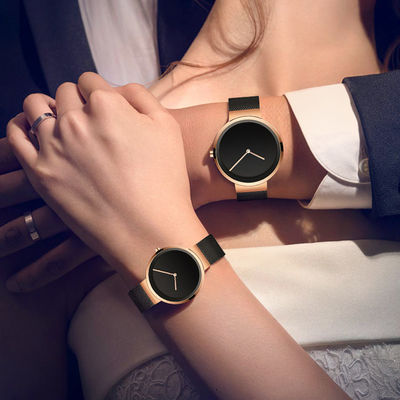 Diamètre caché de la preuve 36mm de l'eau de la montre 5bar de quartz de couples de fermoir