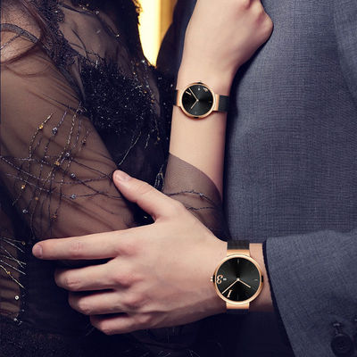Diamètre caché de la preuve 36mm de l'eau de la montre 5bar de quartz de couples de fermoir