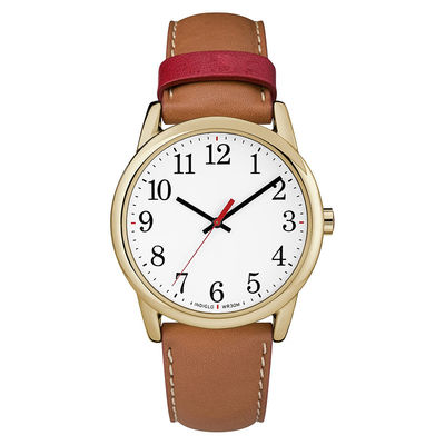 Montres-bracelet de batterie de quartz de Multiapplication, montre-bracelet de cuir de Brown