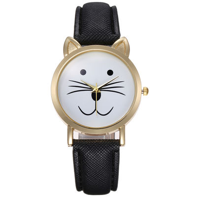 Les enfants de quartz de ROHS observent, matériel d'alliage de poids de Cat Face Quartz Watch 35g