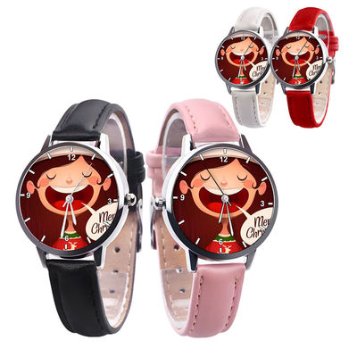 la montre analogue des enfants 25g, montre en cuir de quartz de bande de cadran de 38mm