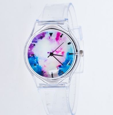 ODM transparent de cadran de la courroie 40mm de montre en plastique de sport disponible