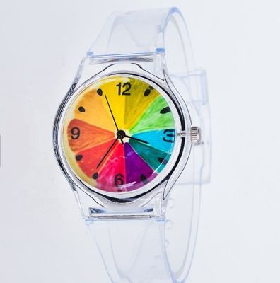 ODM transparent de cadran de la courroie 40mm de montre en plastique de sport disponible