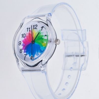 ODM transparent de cadran de la courroie 40mm de montre en plastique de sport disponible