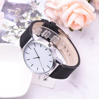 Montres personnalisées pour le type en cuir de couronne de rond de poids de la bande 52g des hommes