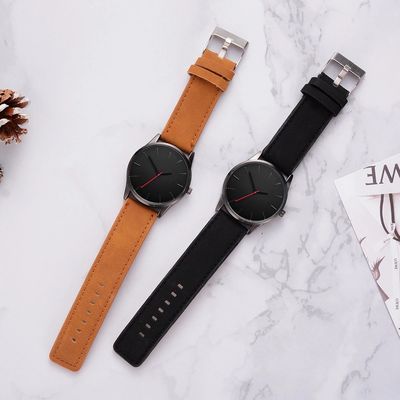 Montres personnalisées pour le type en cuir de couronne de rond de poids de la bande 52g des hommes