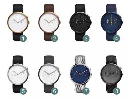 le chronographe Matte Black Wrist Watch ROHS a approuvé 5atm imperméable