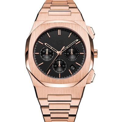 Chronographe de montre-bracelet de quartz d'acier inoxydable de SUS316L avec la batterie de SR626SW