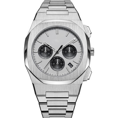 Chronographe de montre-bracelet de quartz d'acier inoxydable de SUS316L avec la batterie de SR626SW