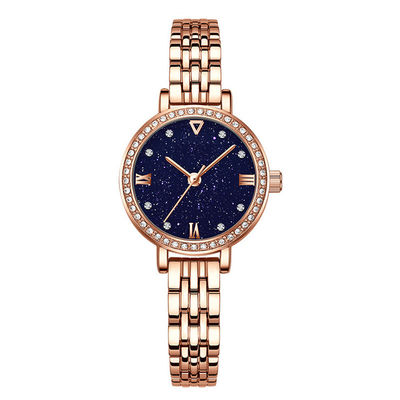 Épaisseur bleue 3ATM Antiwater de la montre-bracelet 11mm de quartz de femmes de grès
