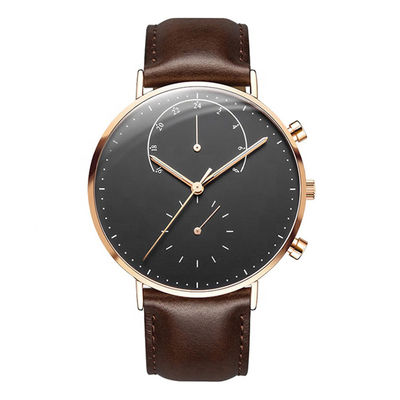 montre-bracelet de quartz de l'acier inoxydable 316l, montre-bracelet de 36mm avec l'alarme vibrante