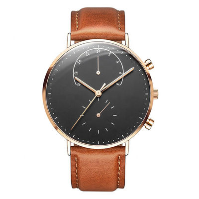 montre-bracelet de quartz de l'acier inoxydable 316l, montre-bracelet de 36mm avec l'alarme vibrante