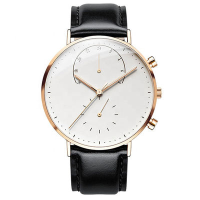 montre-bracelet de quartz de l'acier inoxydable 316l, montre-bracelet de 36mm avec l'alarme vibrante
