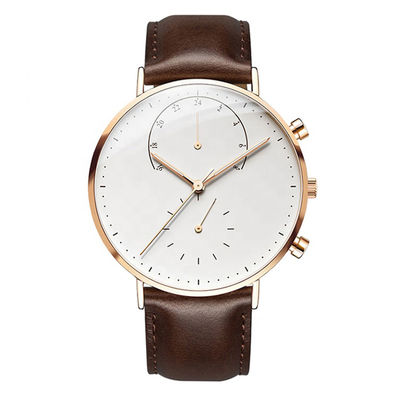 montre-bracelet de quartz de l'acier inoxydable 316l, montre-bracelet de 36mm avec l'alarme vibrante