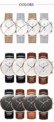 montre-bracelet de quartz de l'acier inoxydable 316l, montre-bracelet de 36mm avec l'alarme vibrante