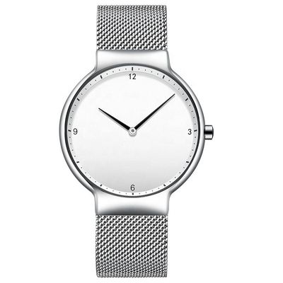 Montre noire de courroie d'acier inoxydable de noir de cadran, montre arrière de quartz d'acier inoxydable