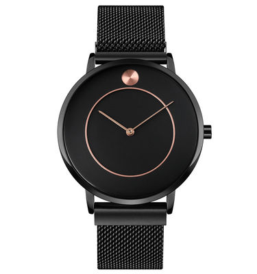 Montre-bracelet de quartz d'acier inoxydable d'ODM, montre de résistant à l'eau d'acier inoxydable