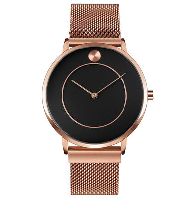 Montre-bracelet de quartz d'acier inoxydable d'ODM, montre de résistant à l'eau d'acier inoxydable