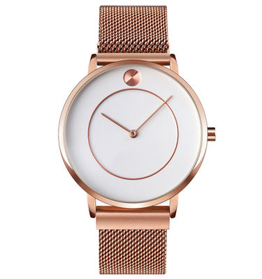 Montre-bracelet de quartz d'acier inoxydable d'ODM, montre de résistant à l'eau d'acier inoxydable