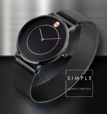 Montre-bracelet de quartz d'acier inoxydable d'ODM, montre de résistant à l'eau d'acier inoxydable