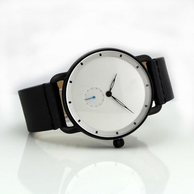 Montre-bracelet en cuir de cadran de bande d'acier inoxydable de la mode des hommes de sport militaire de luxe de quartz