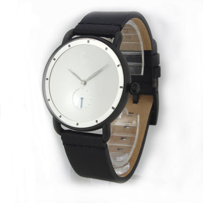 Montre-bracelet en cuir de cadran de bande d'acier inoxydable de la mode des hommes de sport militaire de luxe de quartz