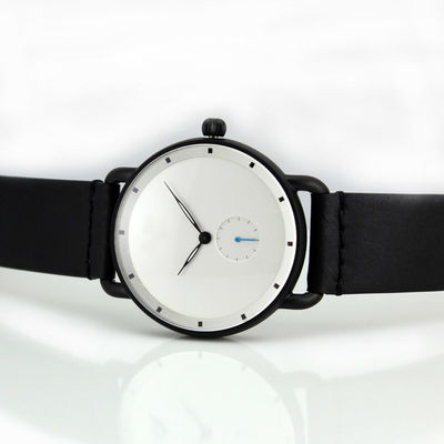 Montre-bracelet en cuir de cadran de bande d'acier inoxydable de la mode des hommes de sport militaire de luxe de quartz