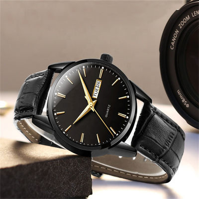 Doubles hommes de montre de calendrier de doubles de calendrier affaires de tempérament coupler la montre de quartz