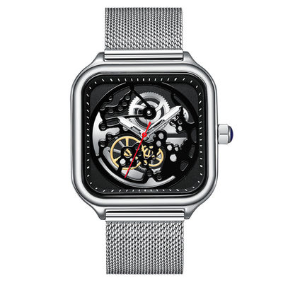 Montre de quartz du chronographe d'hommes mécaniques multicouche avec la boucle bilatérale
