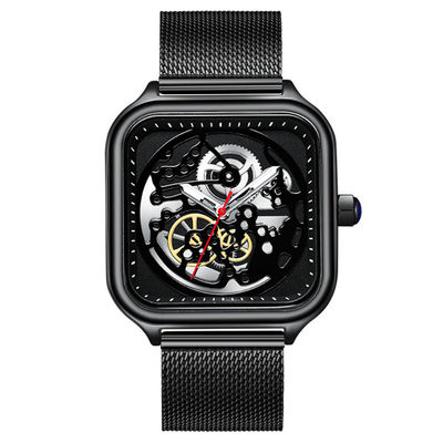 Montre de quartz du chronographe d'hommes mécaniques multicouche avec la boucle bilatérale